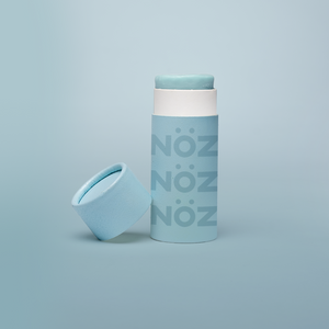 Nӧz sunscreen stick in sky blue.